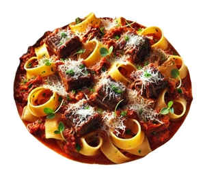 Pappadelle with Rich Oxtail Red Wine Ragu