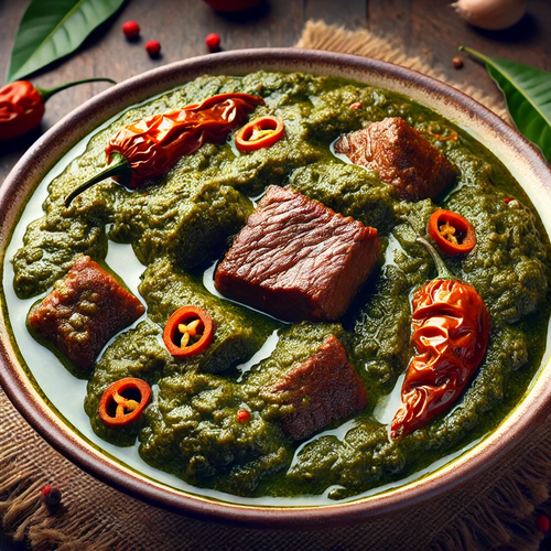 Spicy Cassava Leaves w/ Assorted Meats & Rice Virtual Cooking Class | Friday April 14, 2025 (7pm-9pm Est.) | Sunday April 20, 2025 (3pm-5pm Est.)