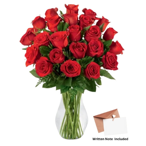 24pc Red Rose Set w/Gift Card