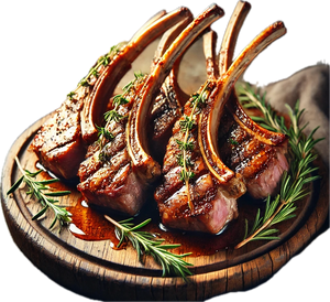 Maple Glazed Lamb Chops, Rosemary Rice & Roasted Carrots (6 Bowls)