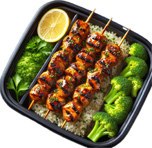 Load image into Gallery viewer, Terriyaki Glazed Chicken Kabobs, Steamed Quinoa &amp; Garlic Broccoli ( 6 Bowls)