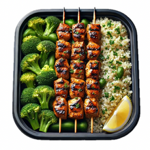 Load image into Gallery viewer, Terriyaki Glazed Chicken Kabobs, Steamed Quinoa &amp; Garlic Broccoli ( 6 Bowls)