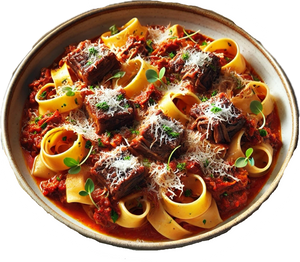 Pappadelle with Rich Shortrib Red Wine Ragu