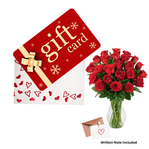 24pc Red Rose Set w/Gift Card