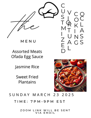 Customized Ofada Sauce Virtual Cooking Class