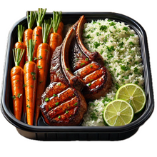 Load image into Gallery viewer, Maple Glazed Lamb Chops, Rosemary Rice &amp; Roasted Carrots (6 Bowls)