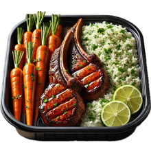 Load image into Gallery viewer, Maple Glazed Lamb Chops, Rosemary Rice &amp; Roasted Carrots (6 Bowls)