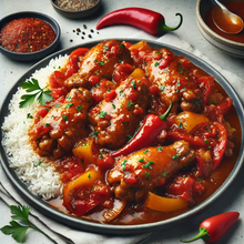 Load image into Gallery viewer, Bell Peppered Fried Turkey Stew Over Jasmine Rice Virtual Cooking Class | Friday Feb 21, 2025 EST.| Sunday Feb 23, 2025 EST.|